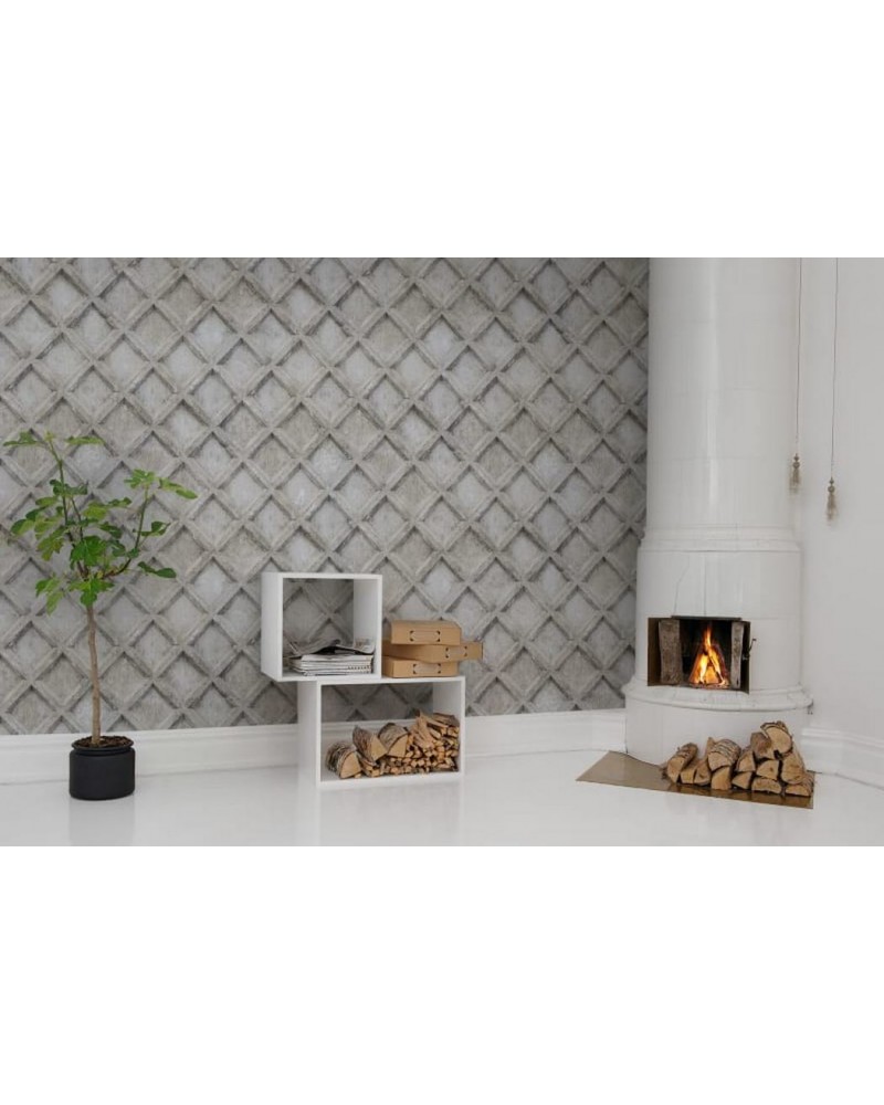 Carta da Parati R12781 Concrete Trellis - REBEL WALLS