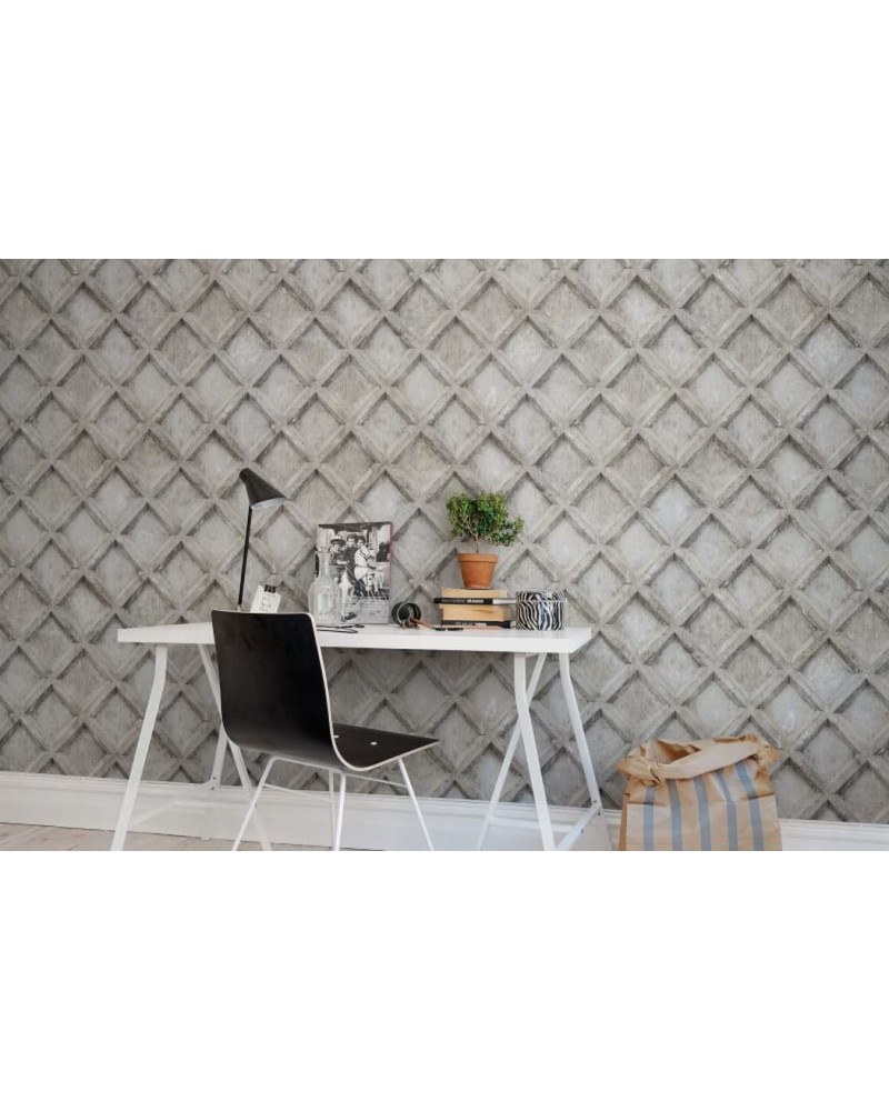 Carta da Parati R12781 Concrete Trellis - REBEL WALLS
