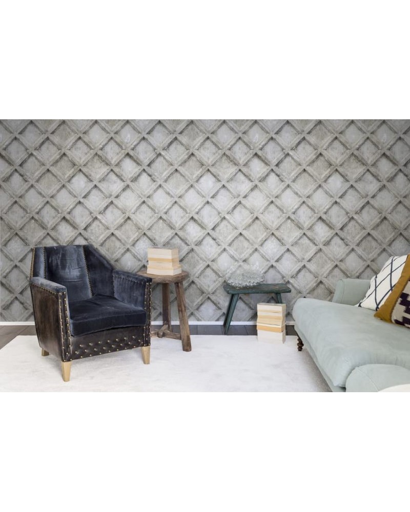 Carta da Parati R12781 Concrete Trellis - REBEL WALLS