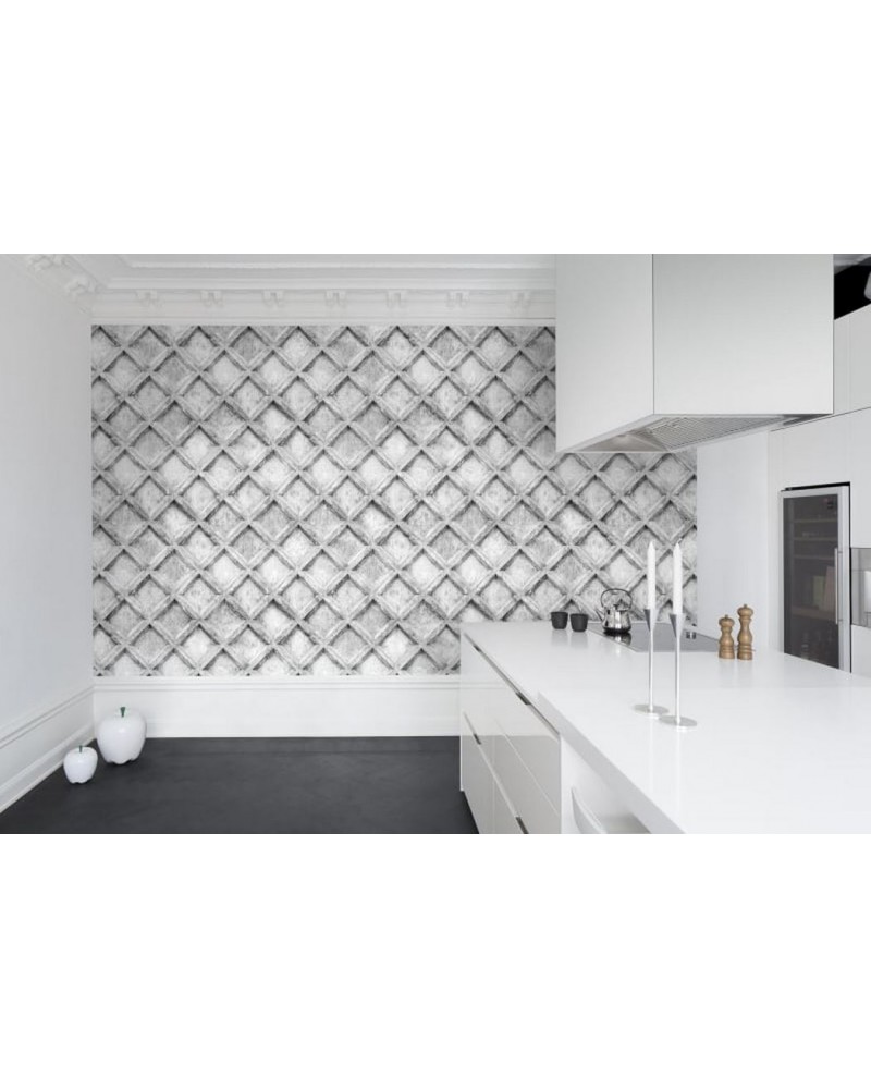 Carta da Parati R12782 Concrete Trellis, grey - REBEL WALLS
