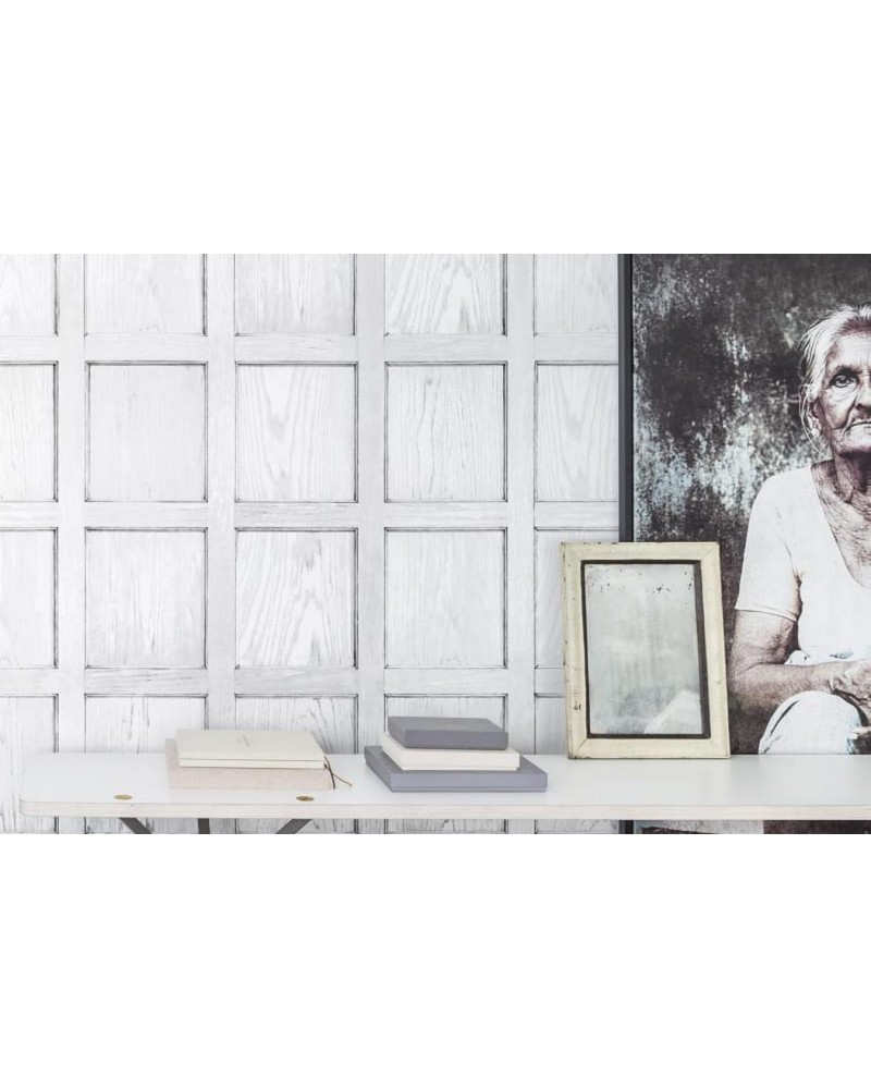 Wallpaper R12882 Panel, white - REBEL WALLS