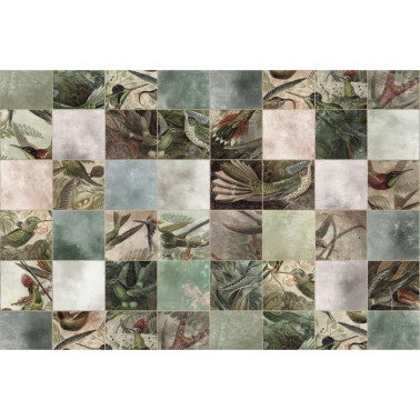 Papier peint R15071 Birds of Paradise, Tiles - REBEL WALLS