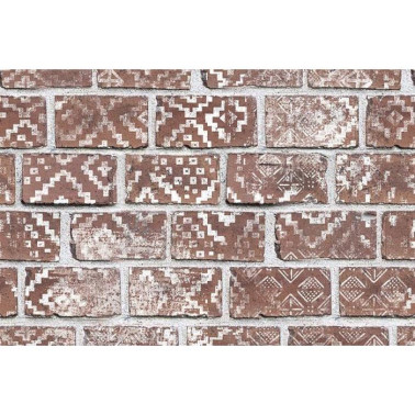 Papel de parede R15231 Decorated Bricks, Red - REBEL WALLS