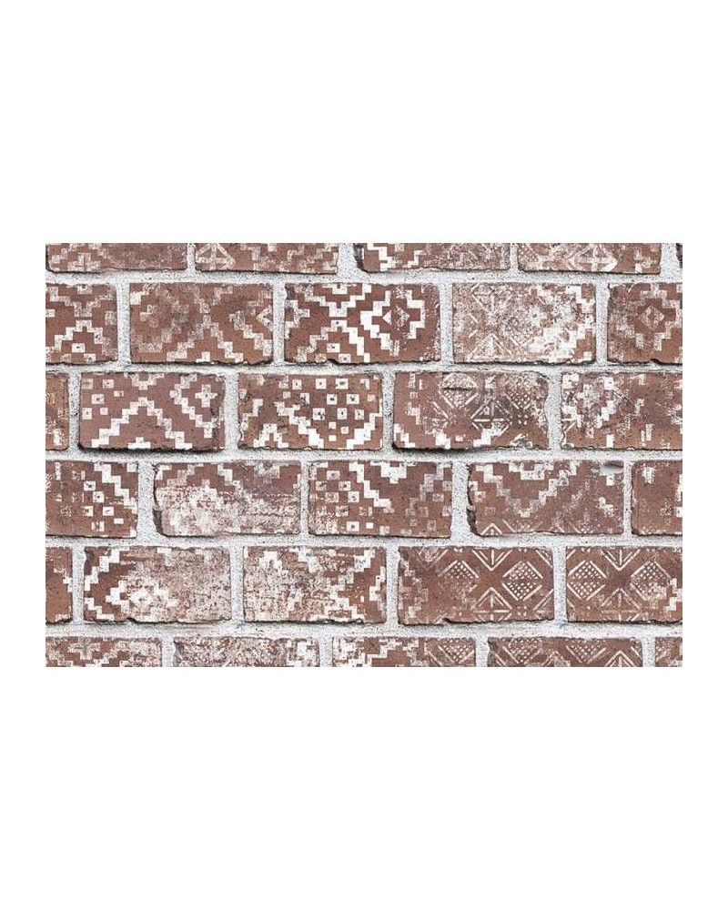 Papel de parede R15231 Decorated Bricks, Red - REBEL WALLS Papel de parede R15231 Decorated Bricks, Red - REBEL WALLS