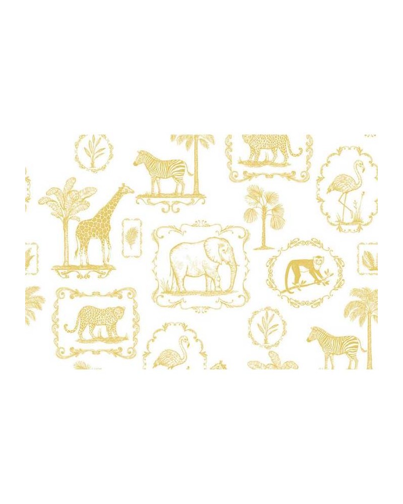 Wallpaper R15272 Animal Party, Yellow - REBEL WALLS Wallpaper R15272 Animal Party, Yellow - REBEL WALLS