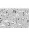 Papel Pintado R15312 Camping Trip, Grey - REBEL WALLS