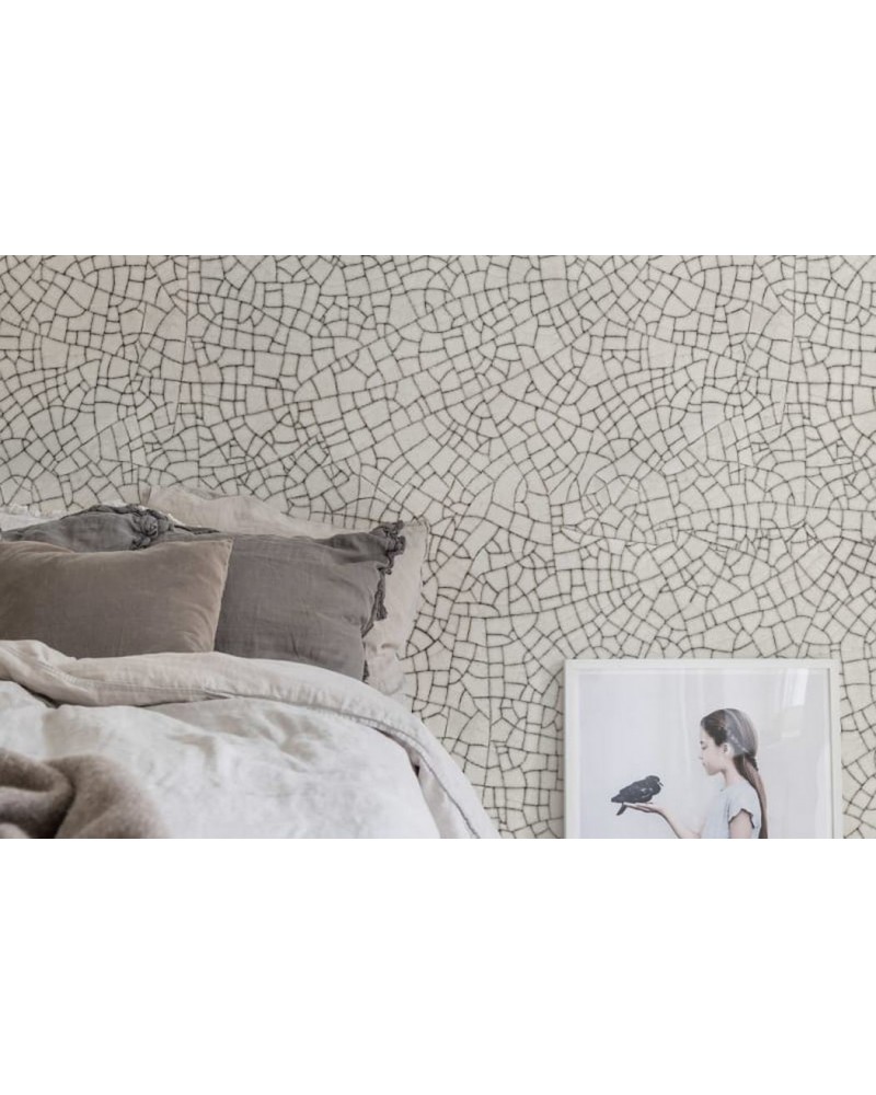 Papel de parede R14671 Raku Crackle, Cream - REBEL WALLS