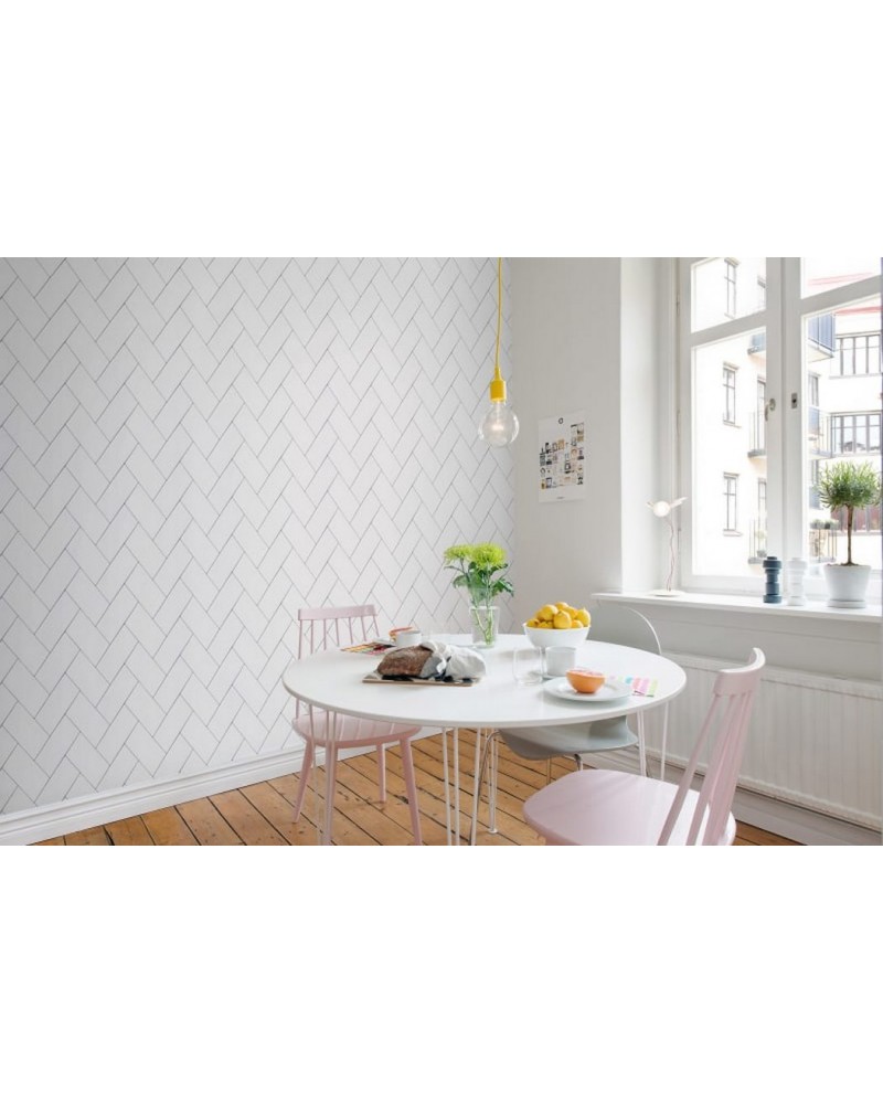 Wallpaper R14781 Fishbone Tiles - REBEL WALLS