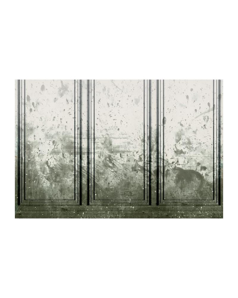 Papel de parede R15382 Patinated Panels, Moss - REBEL WALLS Papel de parede R15382 Patinated Panels, Moss - REBEL WALLS