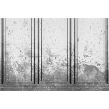 Wallpaper R15383 Patinated Panels, Smoke - REBEL WALLS