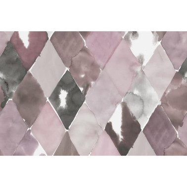 Papier peint R15571 Big Harlequin, Plum - REBEL WALLS