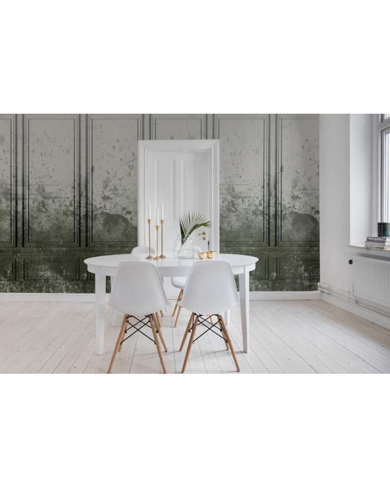 Carta da Parati R15382 Patinated Panels, Moss - REBEL WALLS