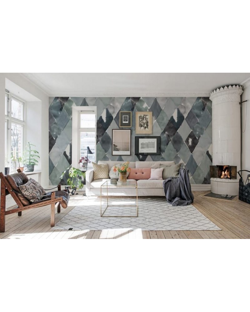 Papier peint R15572 Big Harlequin, Breeze - REBEL WALLS