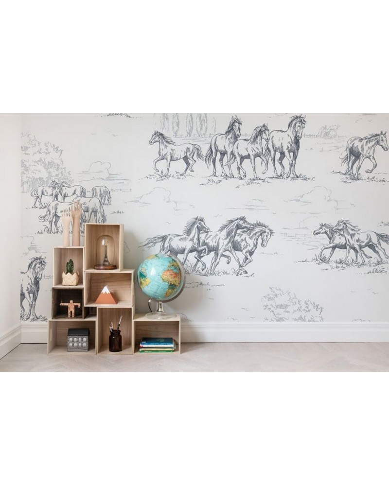 Carta da Parati R15591 Horse Herd - REBEL WALLS