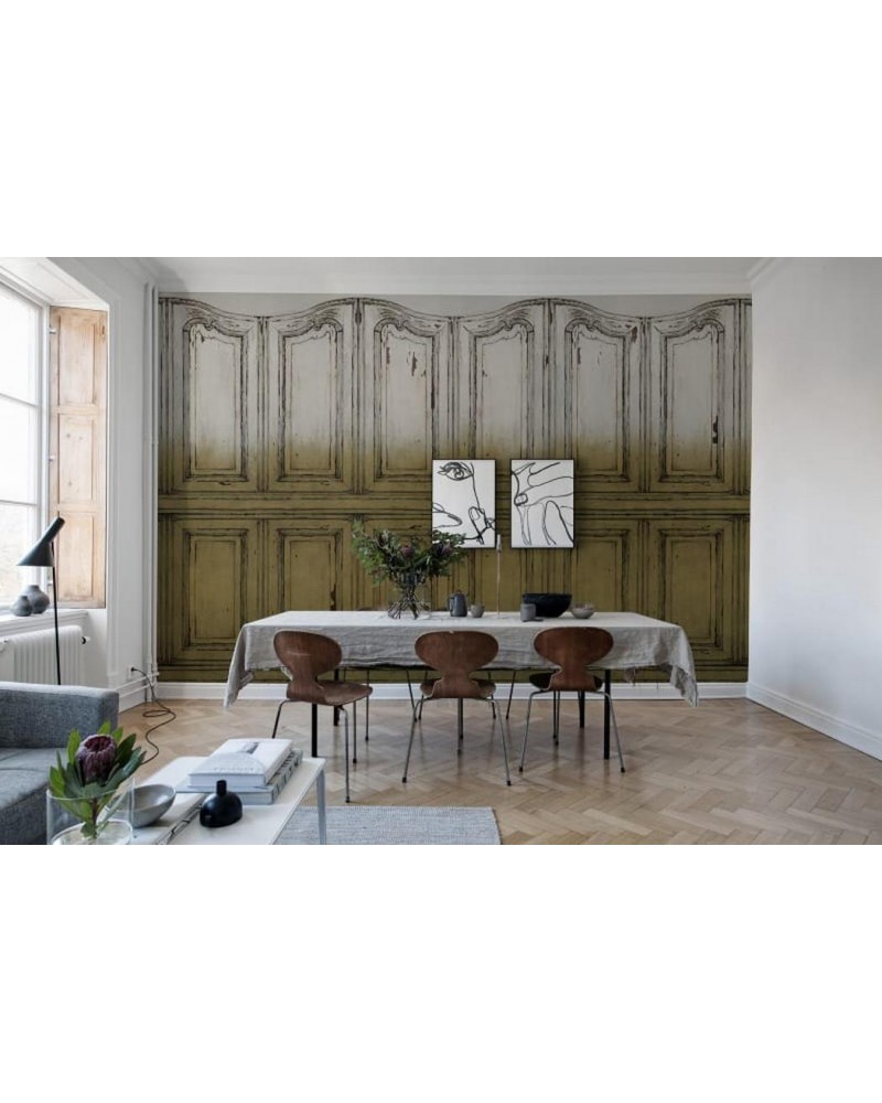 Papier peint R15603 Parisian Panels, Dip Dye Yellow - REBEL WALLS
