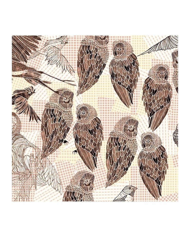 Papier peint PENCIL BIRDS WDPB1602 - WALL AND DECO Papier peint PENCIL BIRDS WDPB1602 - WALL AND DECO