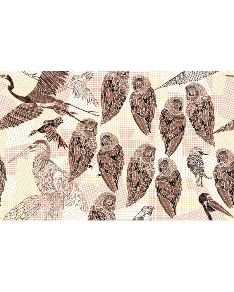 Papier peint PENCIL BIRDS WDPB1602 - WALL AND DECO