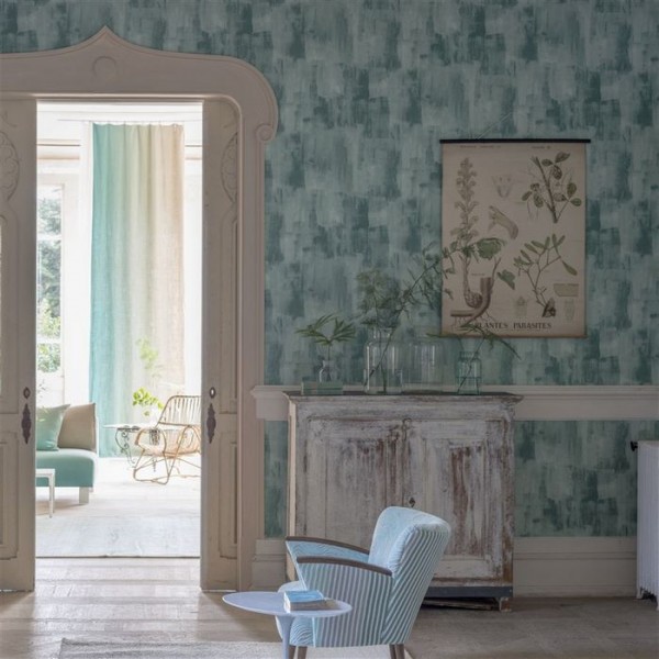 Wallpaper PDG653/07 MARMORINO - TEAL - Designers Guild
