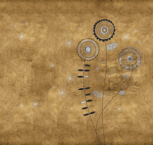 Wallpaper GOLDEN FLOWERS 15164 01 - LONDON ART