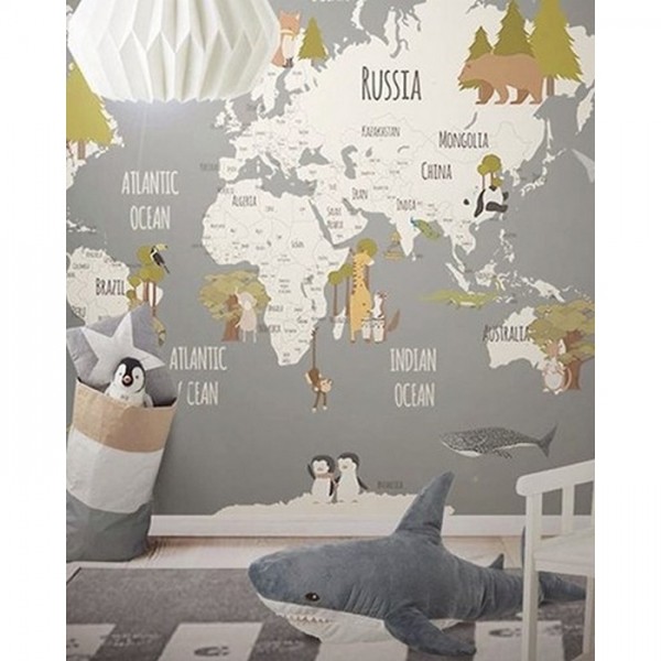 Tapete Animals World Map III - LITTLE HANDS
