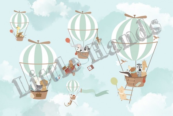 Carta da Parati Balloon Ride V - LITTLE HANDS