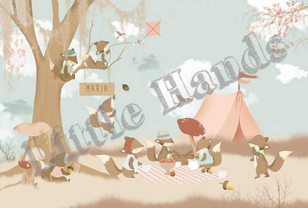 Papier peint Little Foxes - LITTLE HANDS
