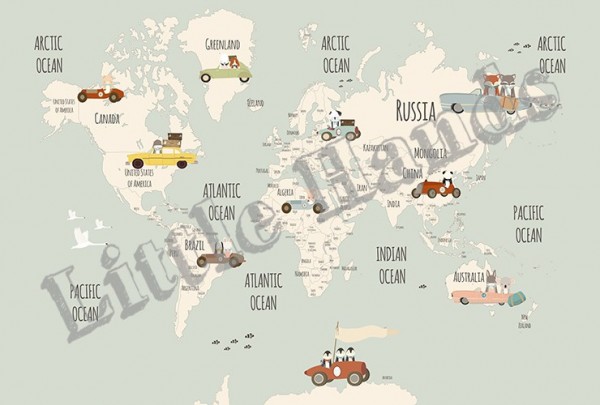 Wallpaper Little Munnies Racers World Map - LITTLE HANDS