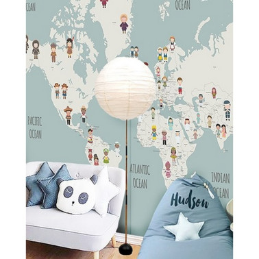 Papel Pintado United Nation World Map - LITTLE HANDS