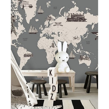 Papel Pintado Vintage World Map II - LITTLE HANDS