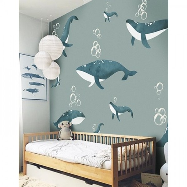 Papel de parede Whales I - LITTLE HANDS Papel de parede Whales I - LITTLE HANDS