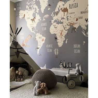 Papel Pintado World Map Explorers I - LITTLE HANDS