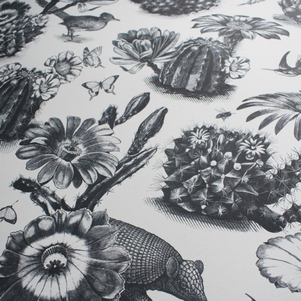 Papel de parede Priscilla Black White DVS006 - DIVINE SAVAGES Papel de parede Priscilla Black White DVS006 - DIVINE SAVAGES