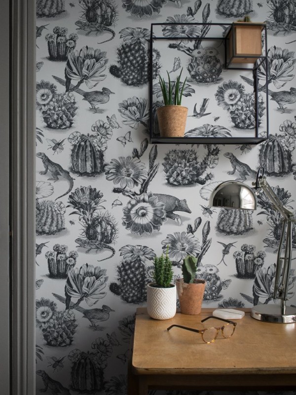 Papel de parede Priscilla Black White DVS006 - DIVINE SAVAGES