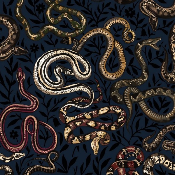 Papel de parede SNAKES AND ADDERS BLACK - HOUSE OF HACKNEY Papel de parede SNAKES AND ADDERS BLACK - HOUSE OF HACKNEY