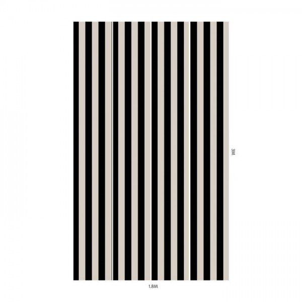 Papier peint MONO STRIPE OFF BLACK OYSTER - HOUSE OF HACKNEY