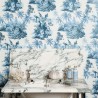 Papier peint SUMATRA OFF WHITE & AZURE - HOUSE OF HACKNEY