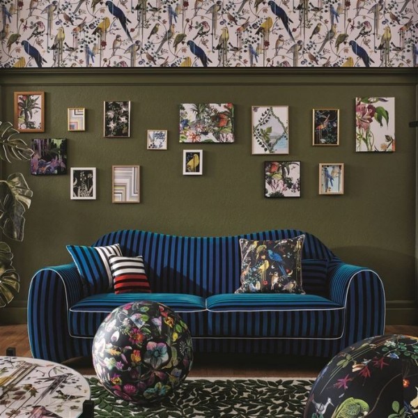 Tecido FCL7024/02 BIRDS SINFONIA-CREPUSCULE CHRISTIAN LACROIX