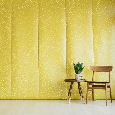 Papel Pintado CRESCENT POLKA DOTS MURAL MUSTARD - ANEWALL