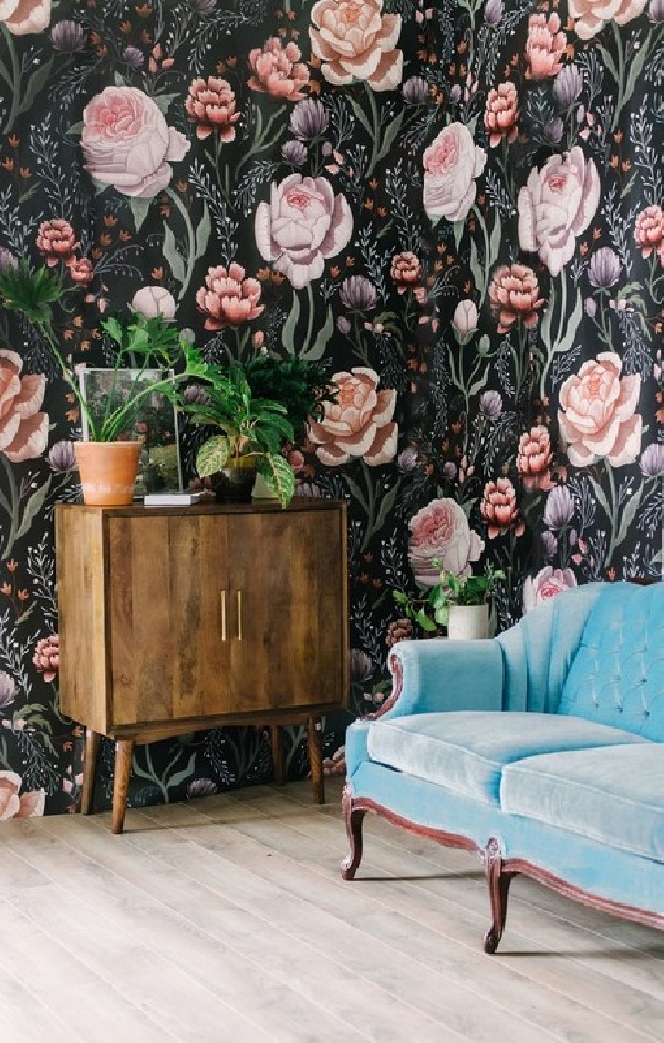 Wallpaper ROSE LE SOIR MURAL - ANEWALL