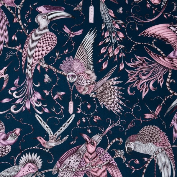 Tecido AUDUBON PINK F1108-04 CLARKE & CLARKE Tecido AUDUBON PINK F1108-04 CLARKE & CLARKE