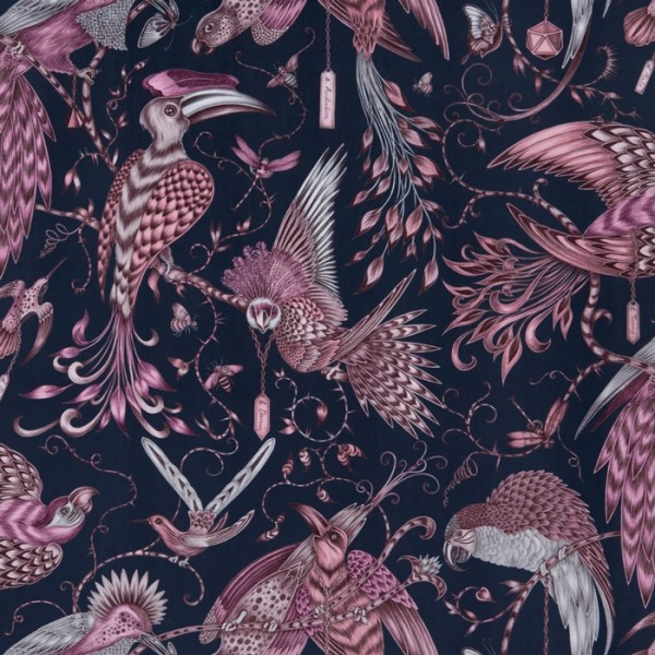 Tissus AUDUBON PINK VELVET F1207-01 CLARKE & CLARKE Tissus AUDUBON PINK VELVET F1207-01 CLARKE & CLARKE