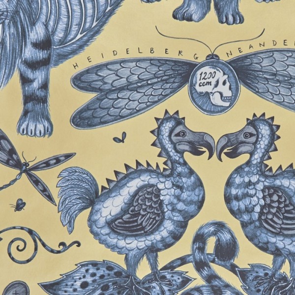 Papier peint Extinct Blue WP W0100-01 - CLARKE & CLARKE Papier peint Extinct Blue WP W0100-01 - CLARKE & CLARKE