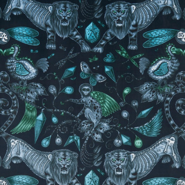 Tissus EXTINCT NAVY VELVET F1208-01 CLARKE & CLARKE