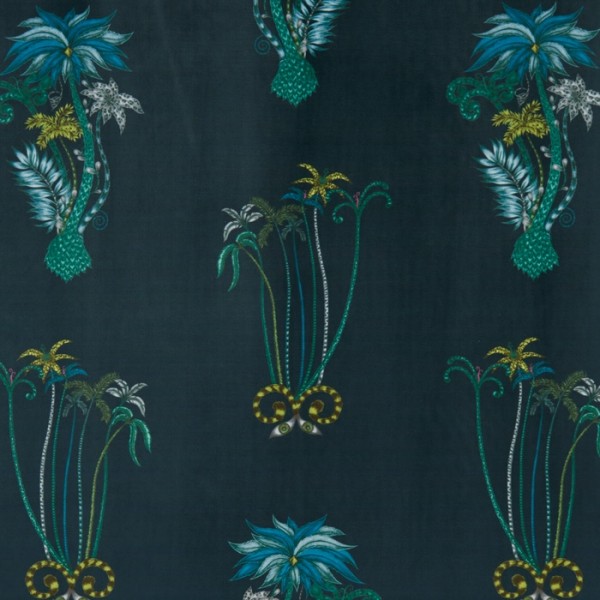 Tela JUNGLE PALMS NAVY VELVET F1209-01 CLARKE & CLARKE Tela JUNGLE PALMS NAVY VELVET F1209-01 CLARKE & CLARKE