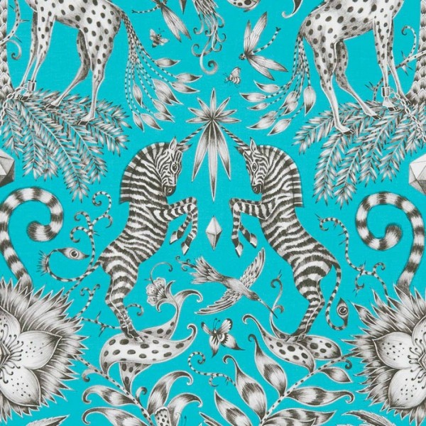 Fabric Kruger Teal Velvet F1210-01 CLARKE & CLARKE Fabric Kruger Teal Velvet F1210-01 CLARKE & CLARKE