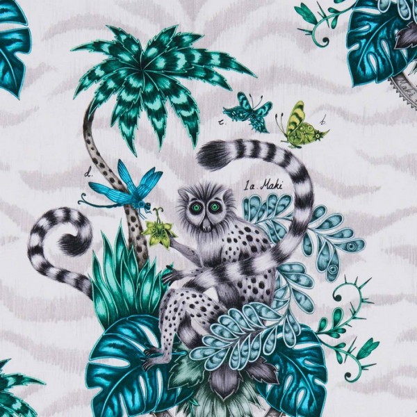 Tissus LEMUR JUNGLE F1112-01 CLARKE & CLARKE Tissus LEMUR JUNGLE F1112-01 CLARKE & CLARKE