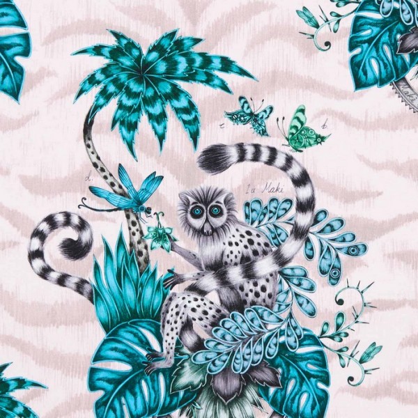 Tecido LEMUR PINK F1112-04 CLARKE & CLARKE Tecido LEMUR PINK F1112-04 CLARKE & CLARKE
