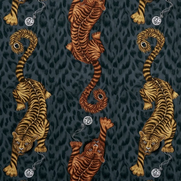 Tissus Tigris Flame F1114-01 CLARKE & CLARKE Tissus Tigris Flame F1114-01 CLARKE & CLARKE