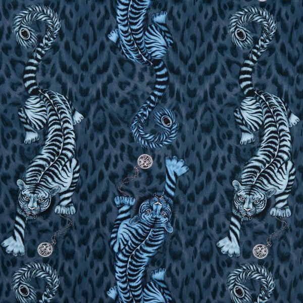 Dekostoff Tigris Navy F1114-02 CLARKE & CLARKE