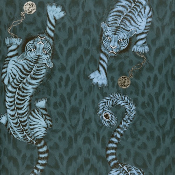 Papier peint Tigris Navy WP W0105-03 - CLARKE & CLARKE Papier peint Tigris Navy WP W0105-03 - CLARKE & CLARKE